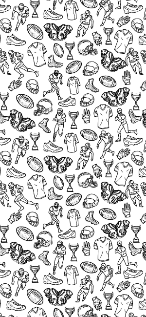 Black and White Football Doodle Wallpaper for iPhone