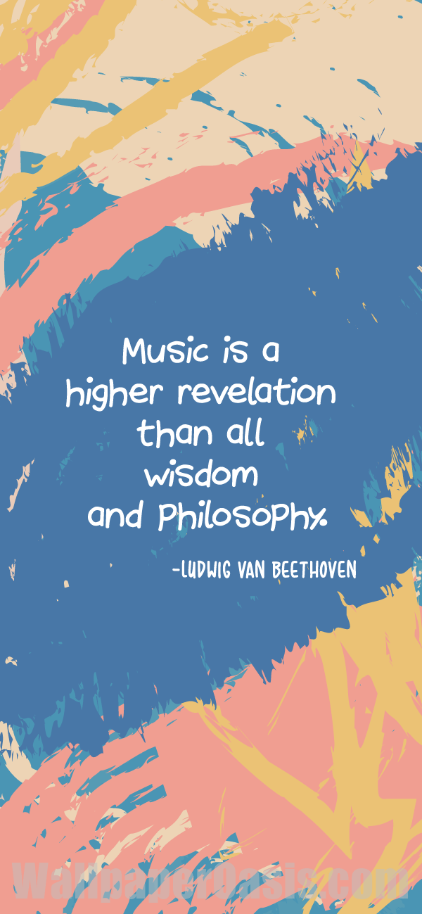 Beethoven Music Quote iPhone Wallpaper - available for iPhone 5 through iPhone X