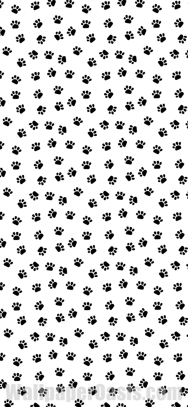 Black and White Paw Print iPhone Wallpaper