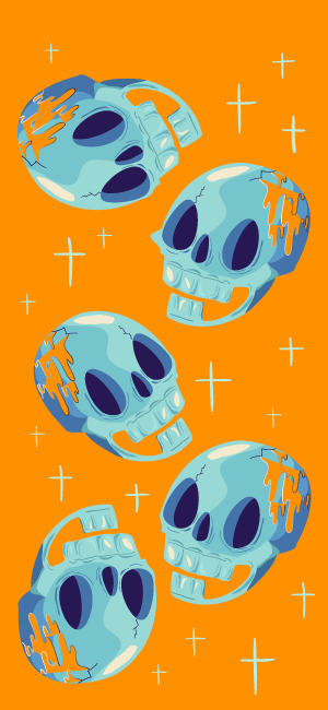 Blue Skull Wallpaper for iPhone