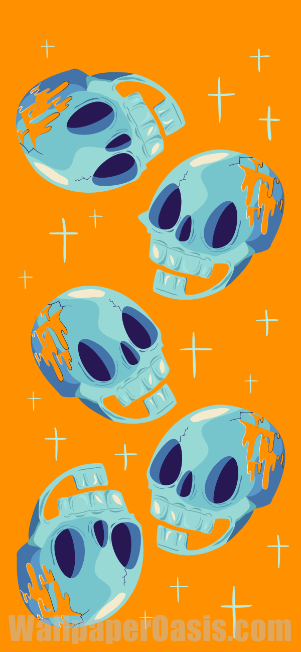 Blue Skull iPhone Wallpaper - available for iPhone 5 through iPhone X