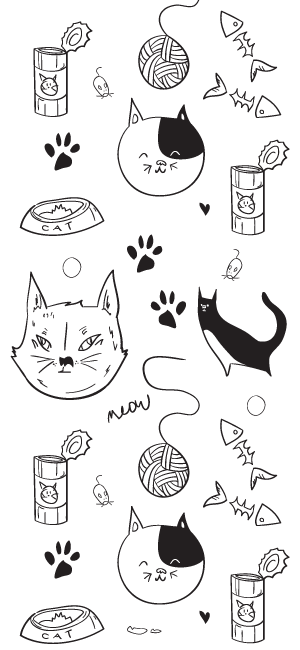Cat Doodle Wallpaper for iPhone