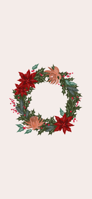 Christmas Wreath Wallpaper for iPhone
