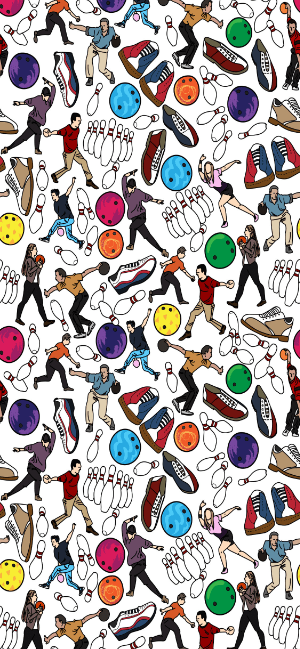 Colorful Bowling Doodle Wallpaper for iPhone