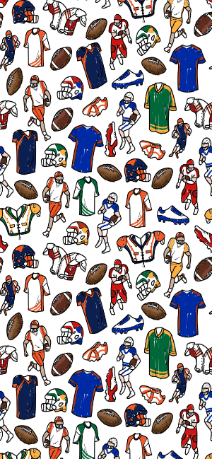 Colorful Football Doodle Wallpaper for iPhone