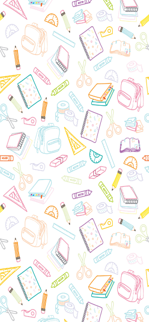 Colorful School Doodle Wallpaper for iPhone