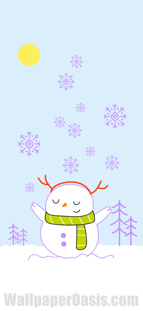 Cute Snowman iPhone Wallpaper - available for iPhone 5 through iPhone X