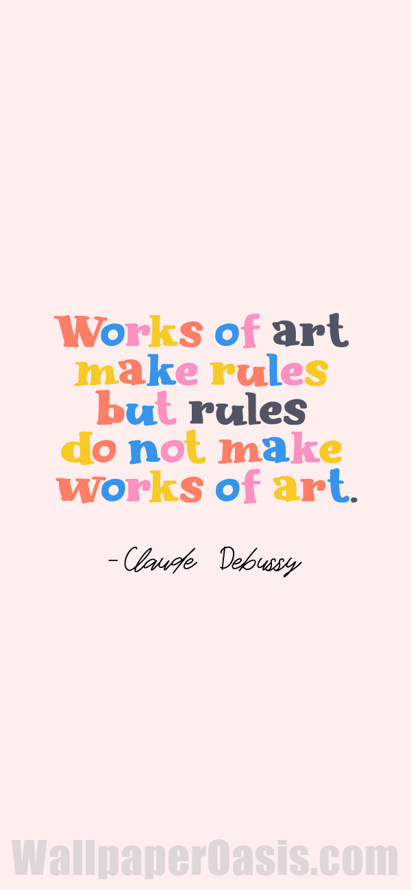 Debussy Art Quote iPhone Wallpaper - available for iPhone 5 through iPhone X
