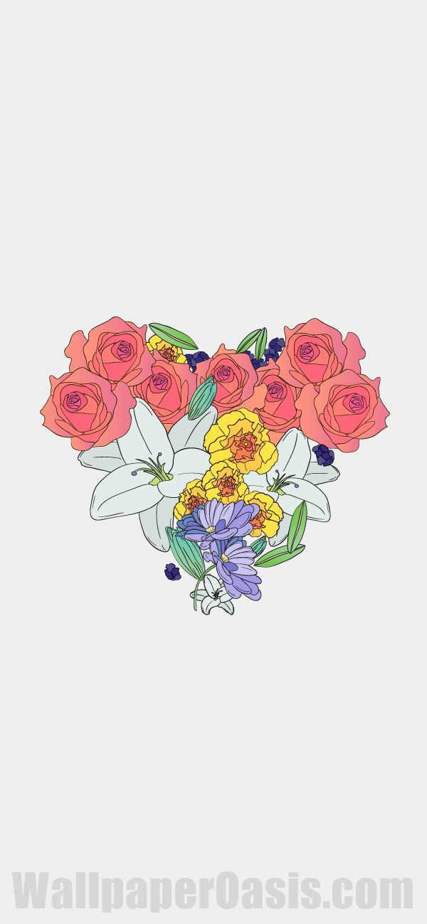 Flower Heart iPhone Wallpaper - available for iPhone 5 through iPhone X