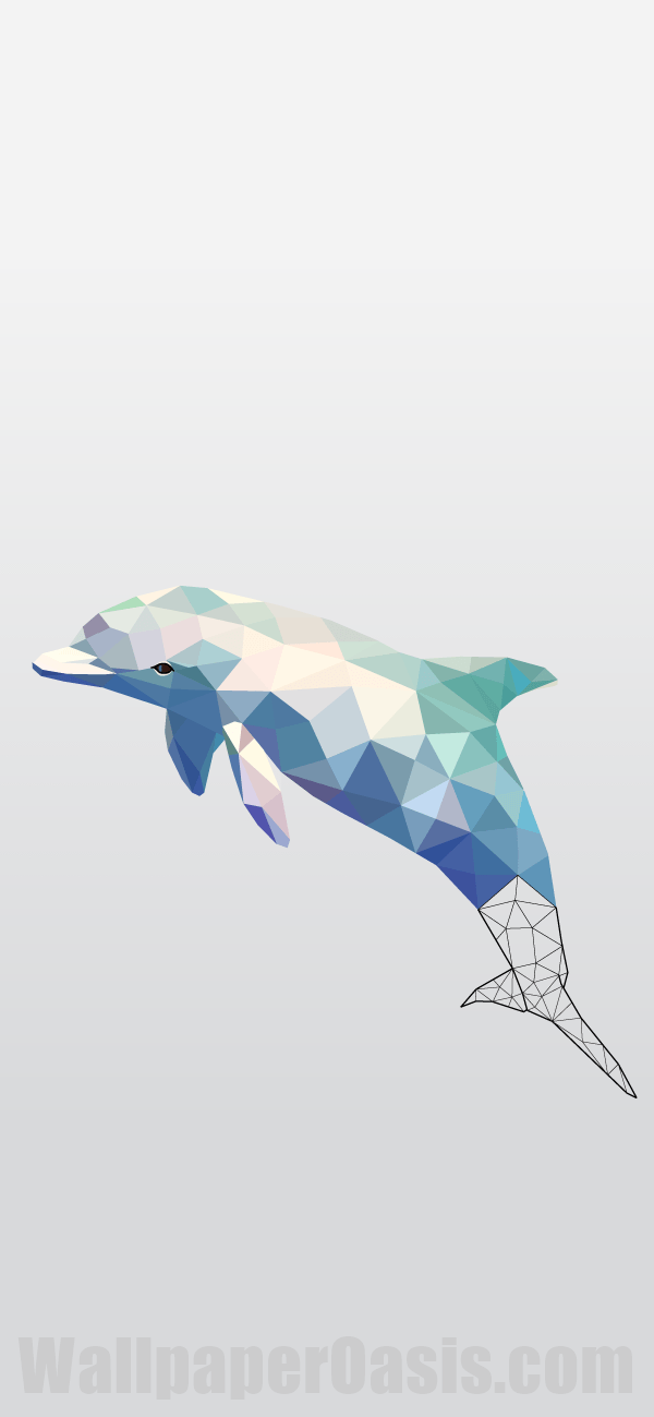 Geometric Dolphin iPhone Wallpaper - available for iPhone 5 through iPhone X
