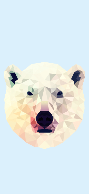 Geometric Polar Bear Wallpaper for iPhone