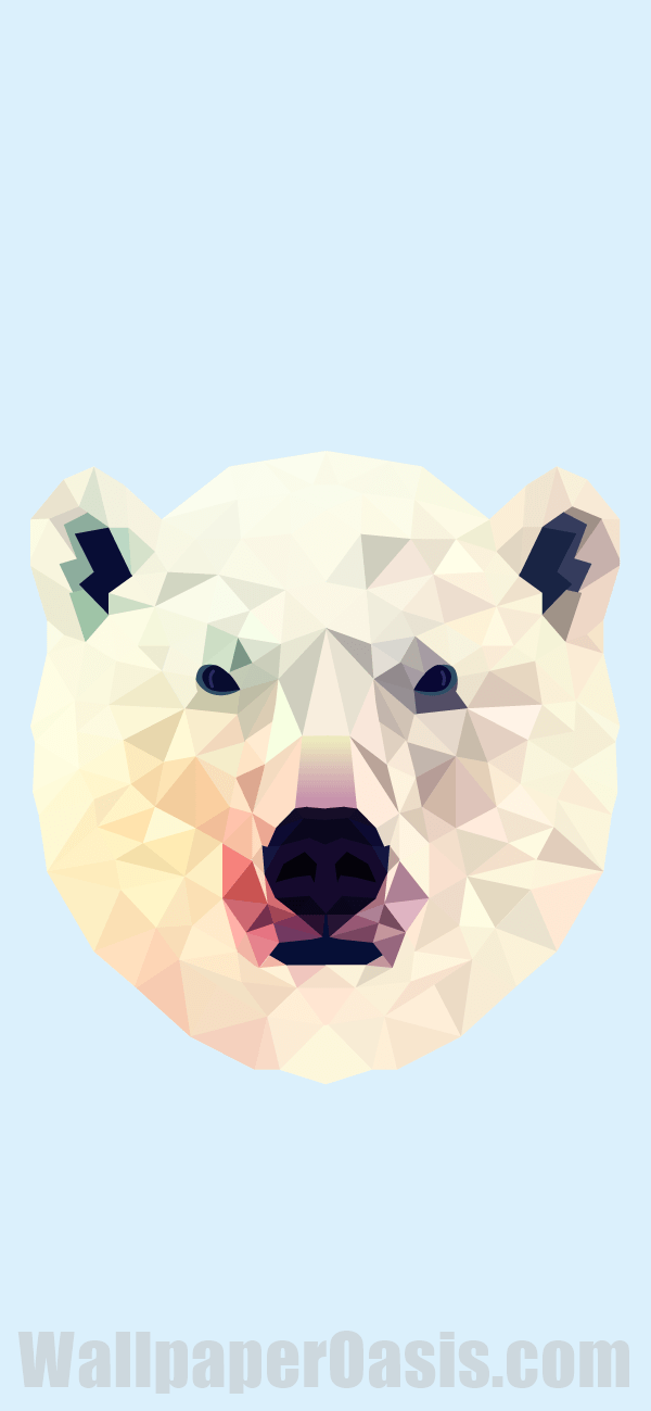 Geometric Polar Bear iPhone Wallpaper - available for iPhone 5 through iPhone X