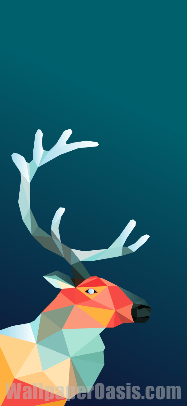 Geometric Reindeer iPhone Wallpaper - available for iPhone 5 through iPhone X
