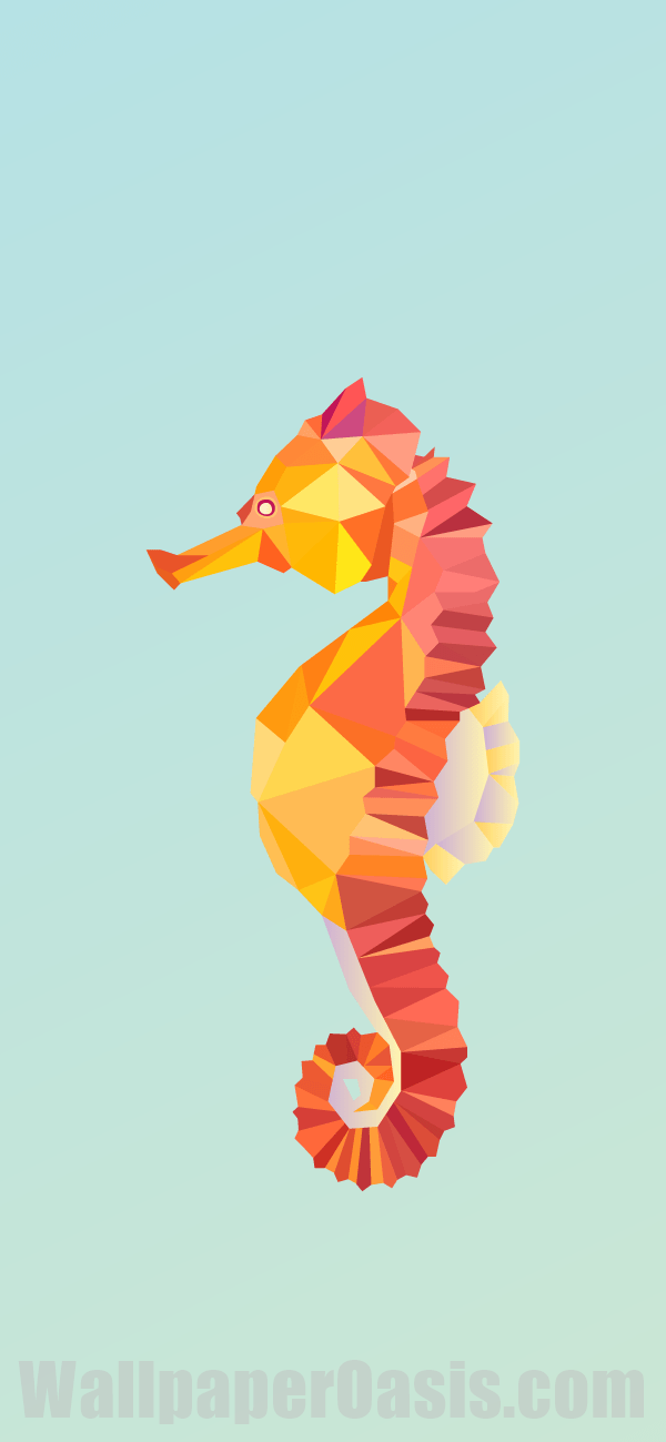 Geometric Seahorse iPhone Wallpaper - available for iPhone 5 through iPhone X
