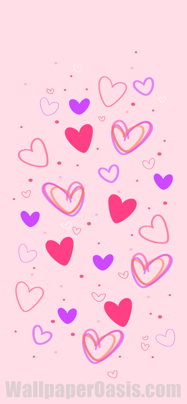 Girly Heart iPhone Wallpaper - available for iPhone 5 through iPhone X