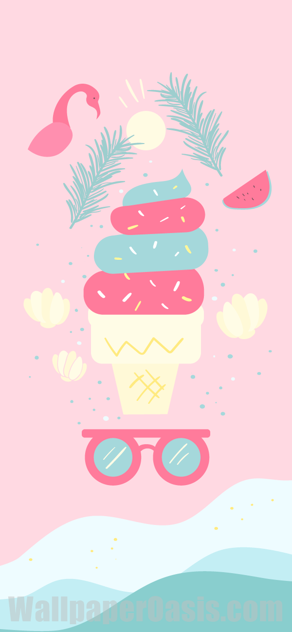 Girly Summer iPhone Wallpaper - available for iPhone 5 through iPhone X