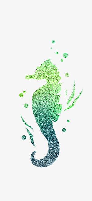Glitter Seahorse Wallpaper for iPhone