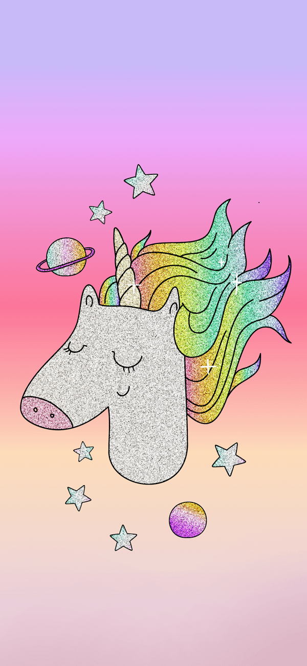 Glitter Unicorn iPhone Wallpaper - available for iPhone 5 through iPhone X