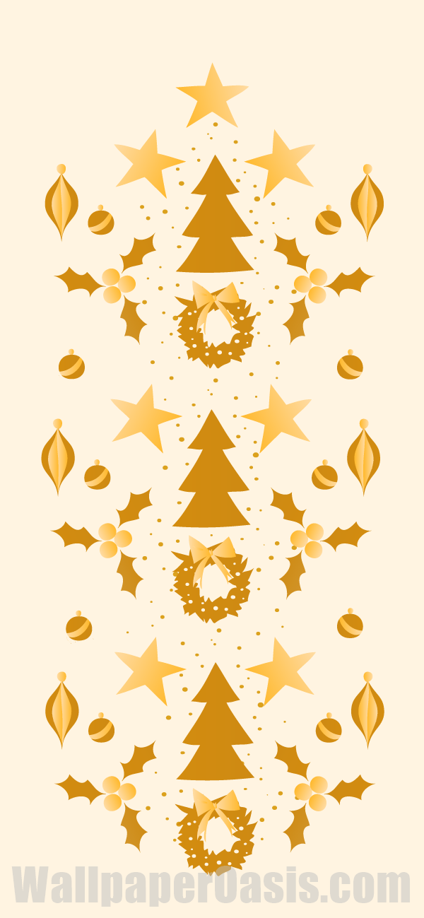 Gold Christmas iPhone Wallpaper - available for iPhone 5 through iPhone X