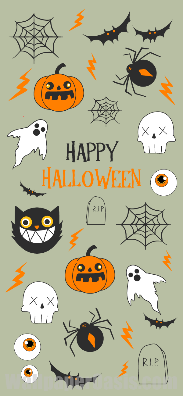 Happy Halloween iPhone Wallpaper - available for iPhone 5 through iPhone X
