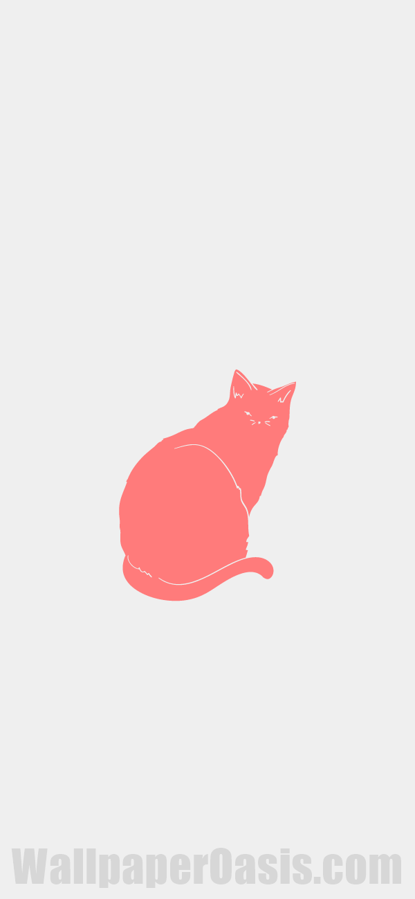 Minimalist Cat iPhone Wallpaper - available for iPhone 5 through iPhone X