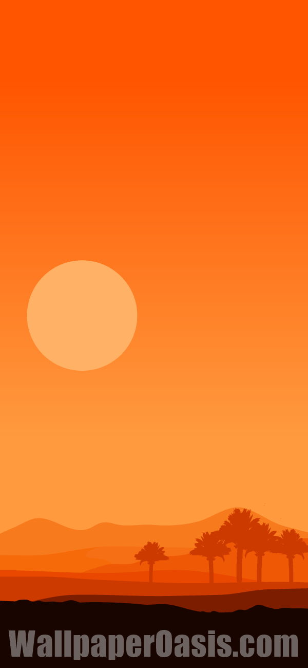 Minimalist Orange Landscape iPhone Wallpaper - available for iPhone 5 through iPhone X