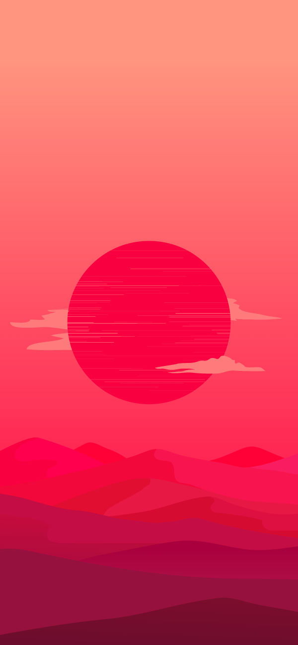 Minimalist Pink Landscape iPhone Wallpaper - available for iPhone 5 through iPhone X