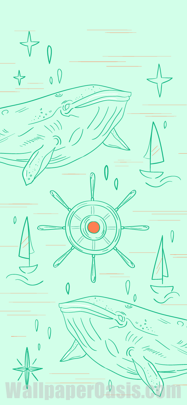 Mint Nautical iPhone Wallpaper - available for iPhone 5 through iPhone X