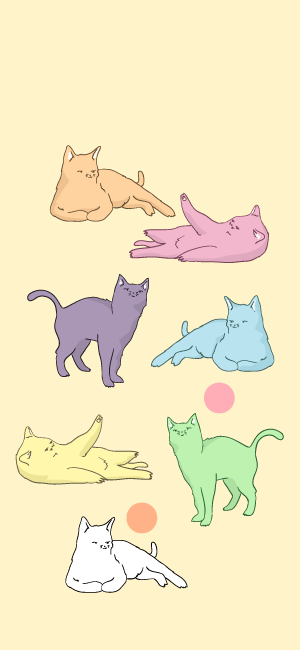Pastel Cat Wallpaper for iPhone
