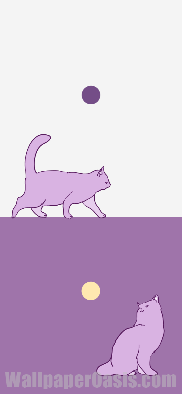 Purple Cat iPhone Wallpaper - available for iPhone 5 through iPhone X