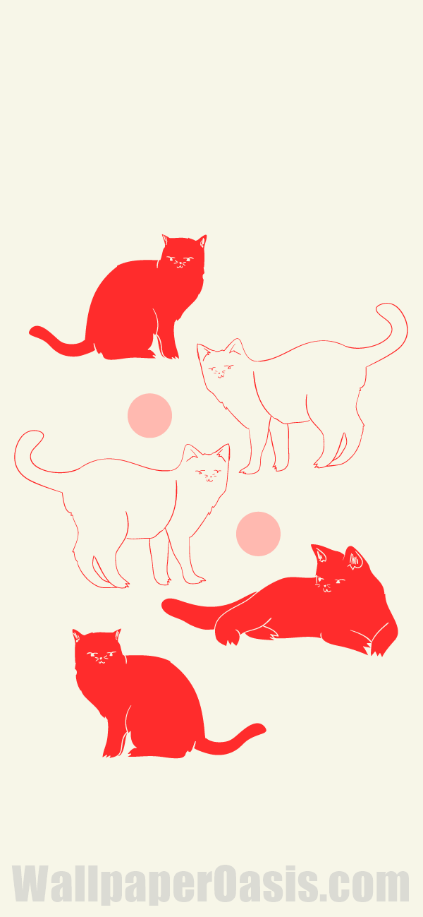 Red Cat iPhone Wallpaper - available for iPhone 5 through iPhone X