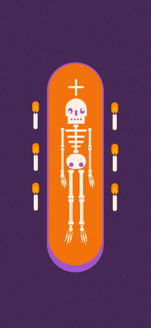 Skeleton in a Casket Wallpaper for iPhone