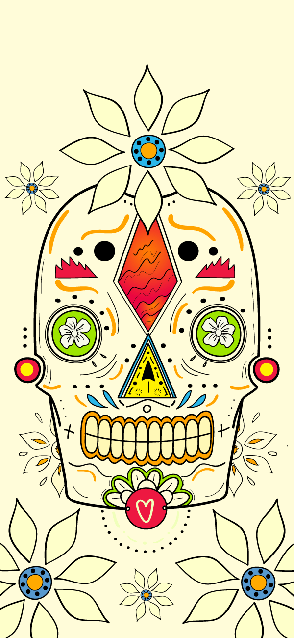 Sugar Skull iPhone Wallpaper - available for iPhone 5 through iPhone X