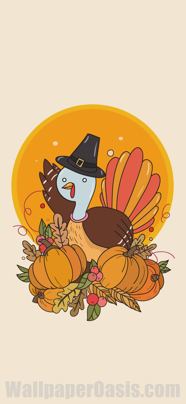 Thanksgiving Turkey iPhone Wallpaper - available for iPhone 5 through iPhone X