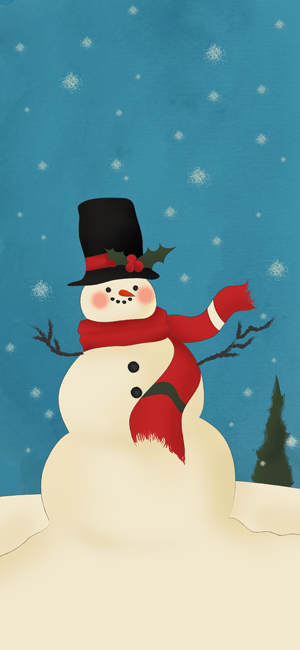 Vintage Snowman Wallpaper for iPhone
