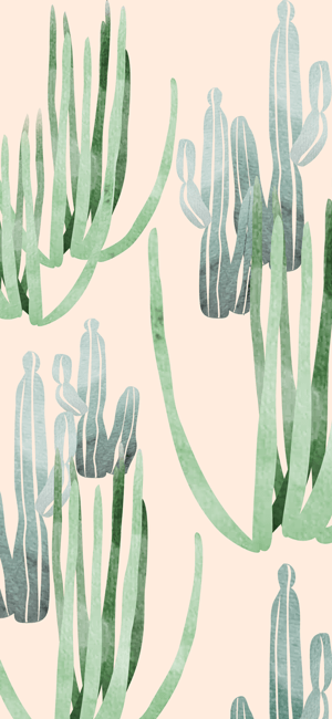 Watercolor Cactus Wallpaper for iPhone