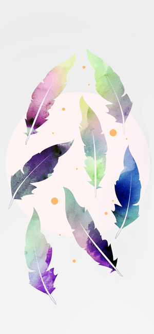 Watercolor Feather Wallpaper for iPhone