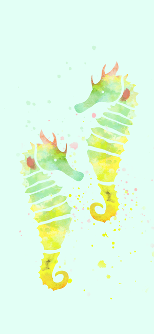 Watercolor Seahorse Wallpaper for iPhone