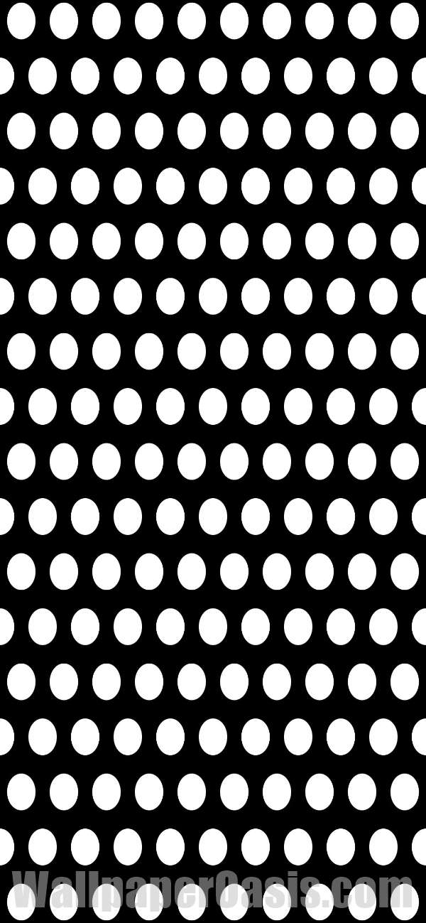 White Polka Dots on Black iPhone Wallpaper